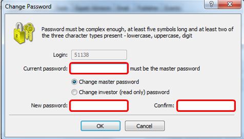 MT4 password add